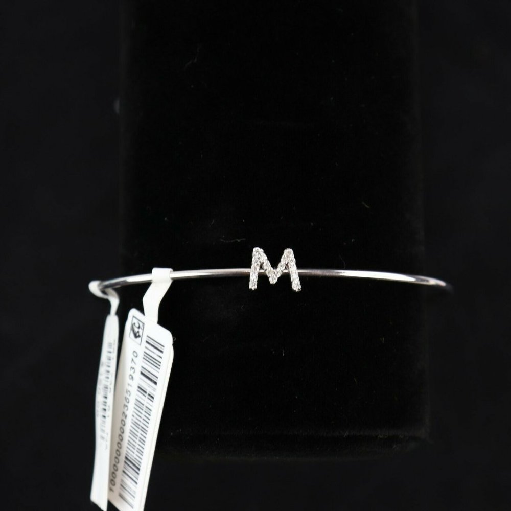 LaSoula Diamond Initial M Pendant Bracelet‎ Silver